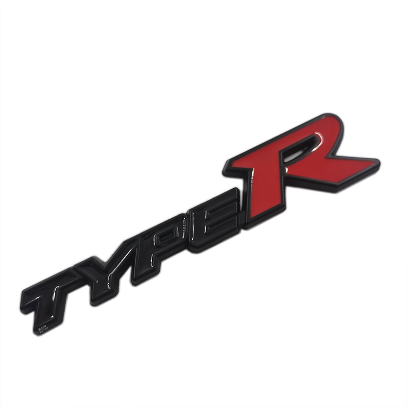 1 X Metal Black TYPE R TYPER Logo 3D Car Auto Side Fender Rear Trunk Decorative Emblem Badge Sticker Decal For Honda Typer