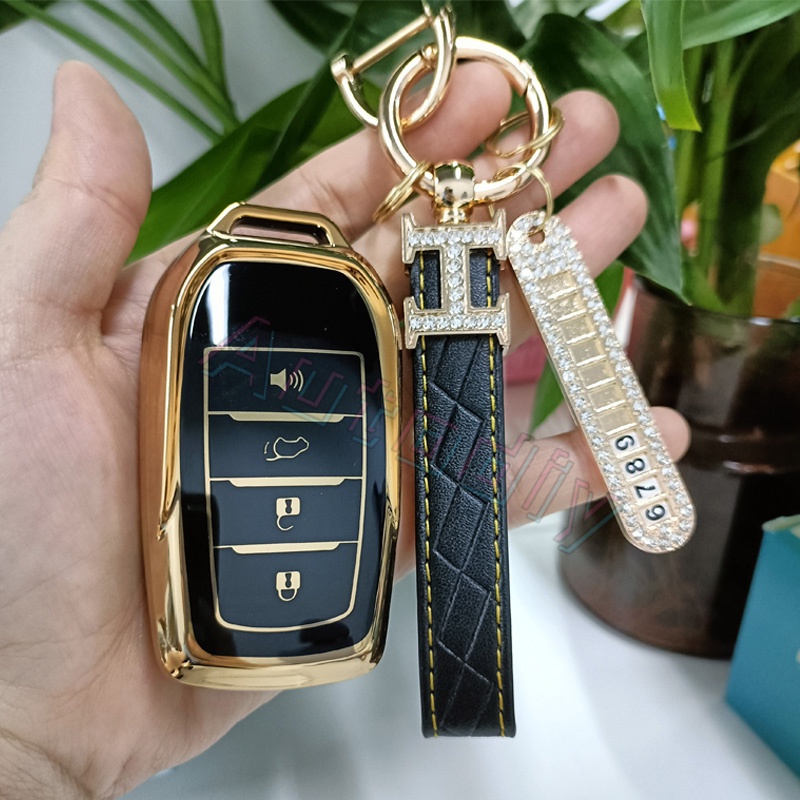 Tpu Gold Edge 2022baru Toyota Smart Key Car Remote Key Cover Case Untuk Toyota All New Fortuner 2022 Fortuner GR Fortuner Legender Sigma4 Camry