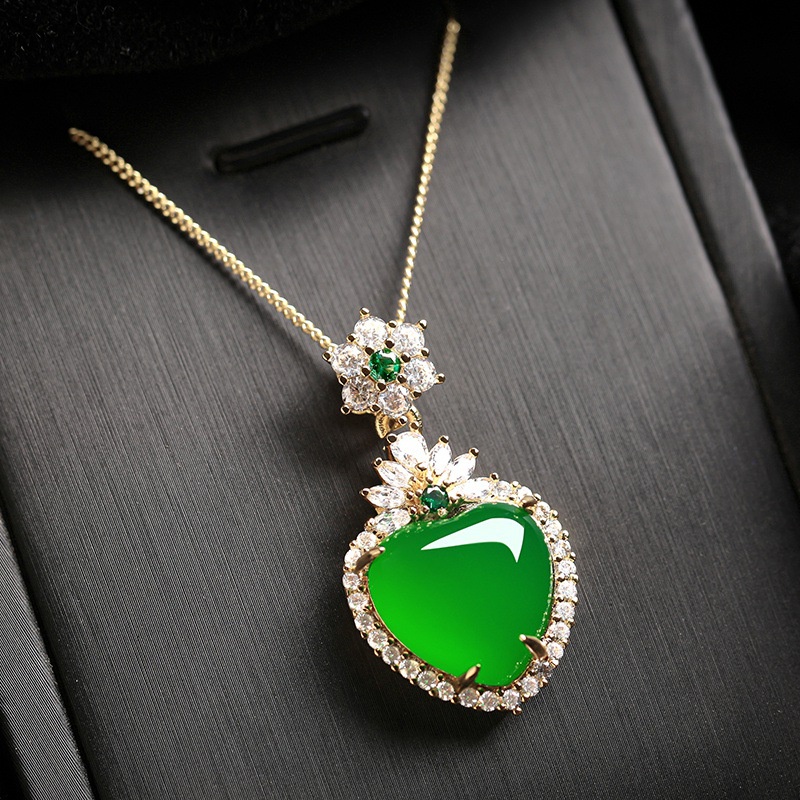 Goldkingdom Aksesoris Perhiasan Fashion Ready Stock Onyx Jadeite Natural Chrysoprase Pendant