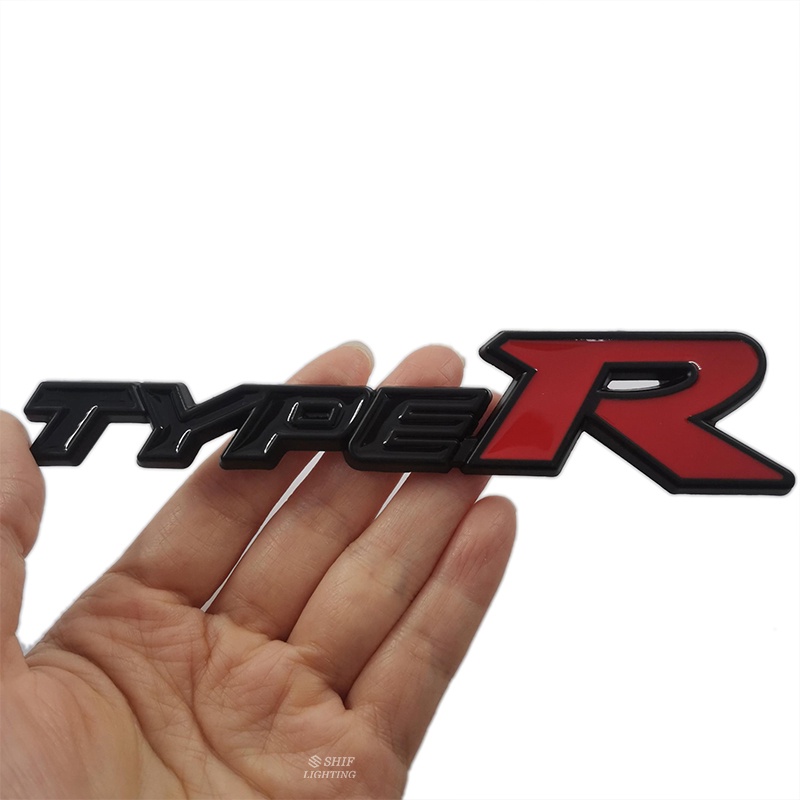 1 X Metal Black TYPE R TYPER Logo 3D Car Auto Side Fender Rear Trunk Decorative Emblem Badge Sticker Decal For Honda Typer