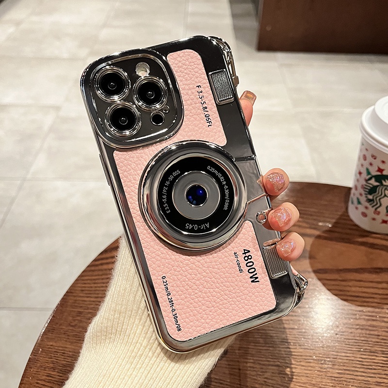 Casing Ponsel Silikon Elektroplating Kreatif Baru Untuk Iphone14 13 12 11 Pro Max lanyard Selempang Genggam Paket Lengkap anti-drop Case Iphone 14 Pro Max Casing
