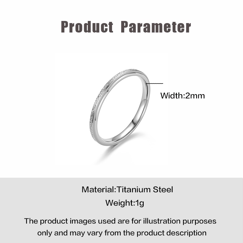 Cincin Simple Titanium Steel Unisex