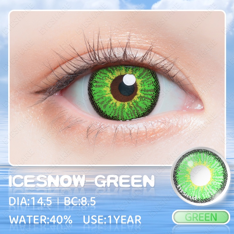 【COD】Softlens 2pcs ICESNOW-RED-BLUE-PURPLE-GREEN Lensa Kontak Kawaii Girl Kartun Cosplay Lensa Halloween Big Eye Kontak