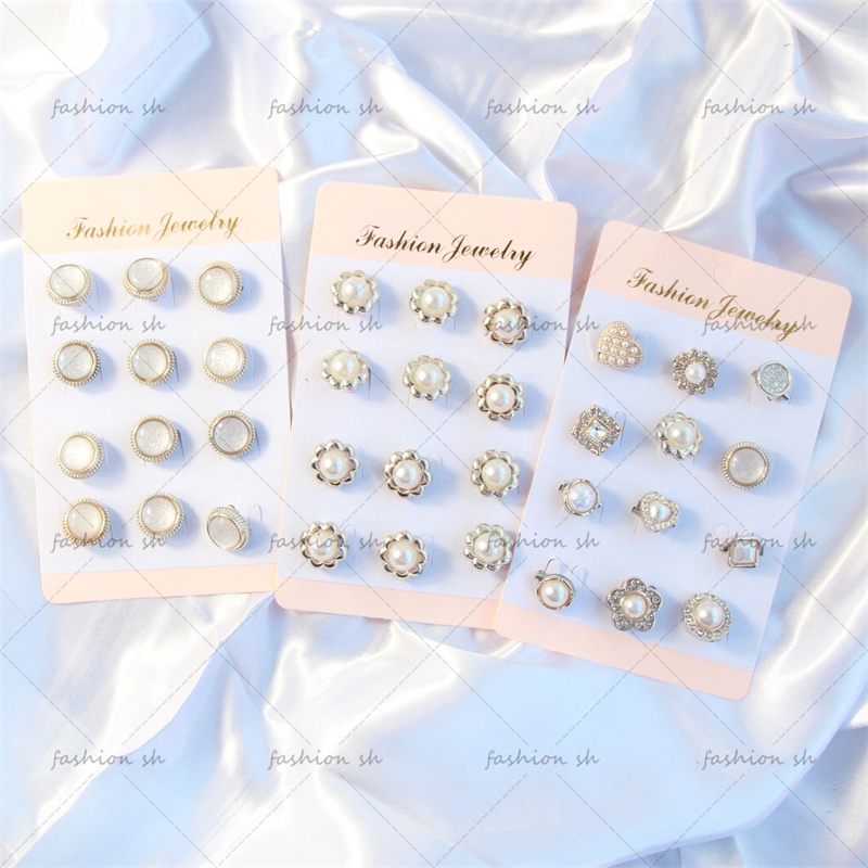 12 Pcs vintage Kecil Wangi Mutiara Kecil Bros Peniti Muslim headband pin Aksesoris Wanita