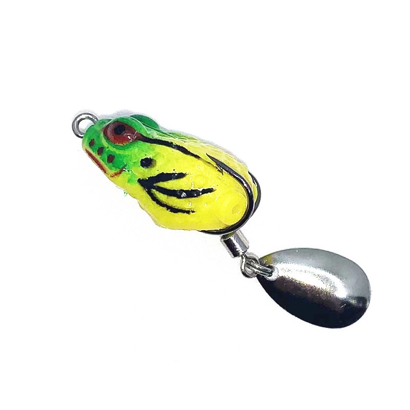 1pcs Soft Frog Fishing Lure Double Hooks 2.5cm 3g Topwater Bass Frog Spoon Spinner Umpan Mengambang Buatan Fishing Tackle