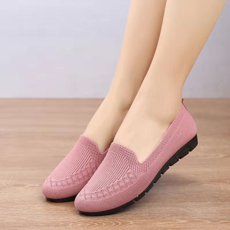 TOPGROSIR “FREE BOX” LV0248 Sepatu Flatshoes Wanita Sepatu Slip On Wanita Tanpa Tali Sepatu Flyknit Wanita Import Fashion