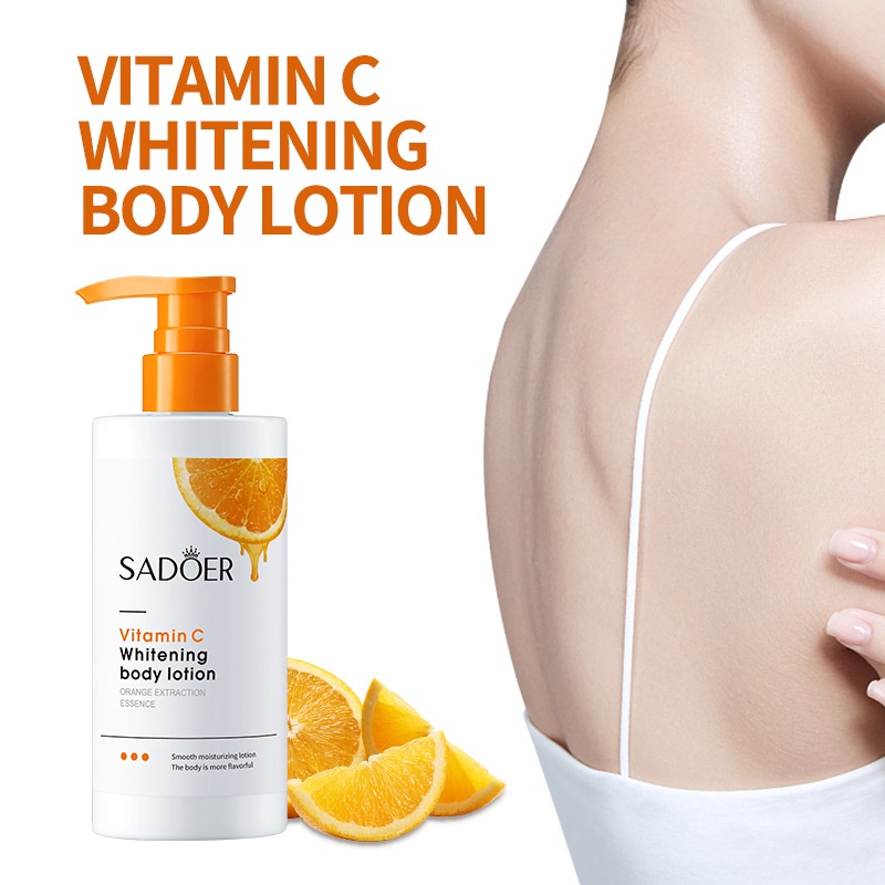 250g Vitamin C Body Lotion Whitening Pelembab Musim Gugur dan Musim Dingin Perawatan Kulit Anti-kering Body Lotion Wanita dan Pria