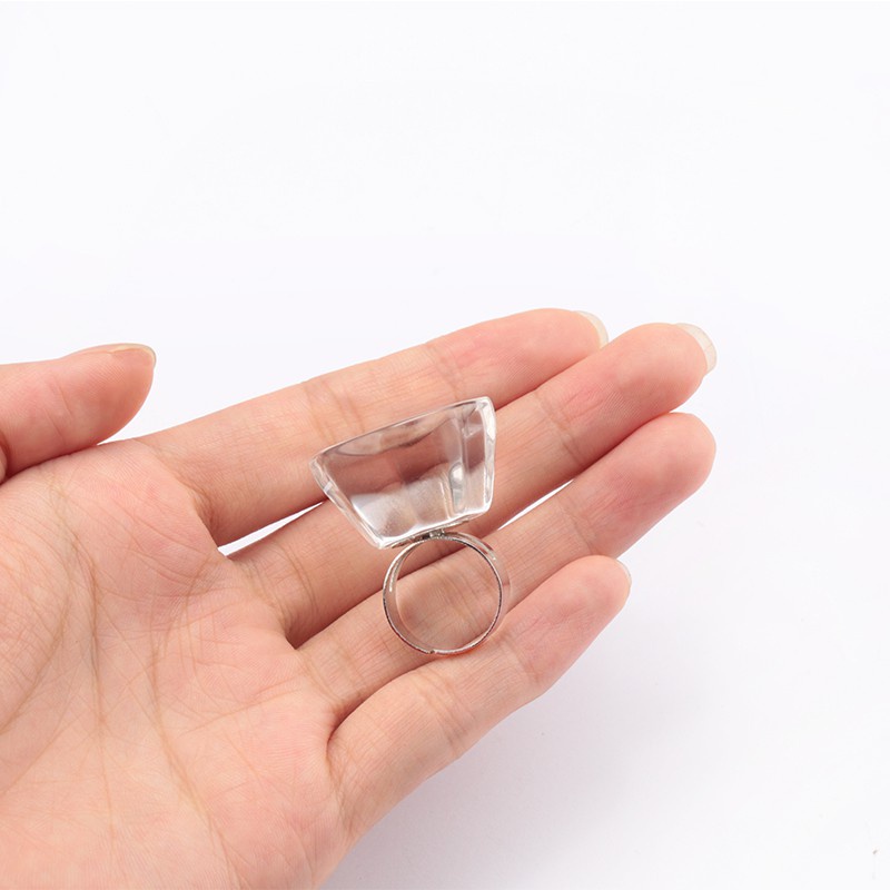 1pcs Pro Kaca Kristal Lem Jari Cincin Individu Eyelash Extension Glue Holder Eye Lash Adhesive Stand Pallet Holder