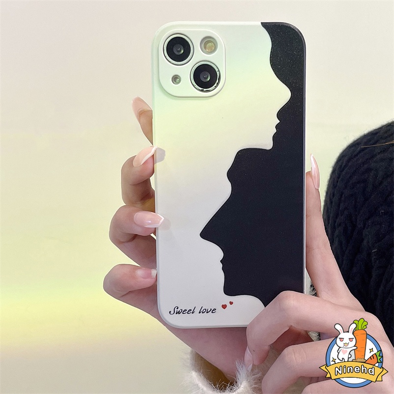 Case Motif Graffiti Empat Sudut Untuk Compatible for iPhone 14 13 12 11 Pro Max X XR Xs Max iPhone 7 8 6 6s Plus SE 2020 Liquid silicone black and white cow pattern mobile phone case shockproof protective cover