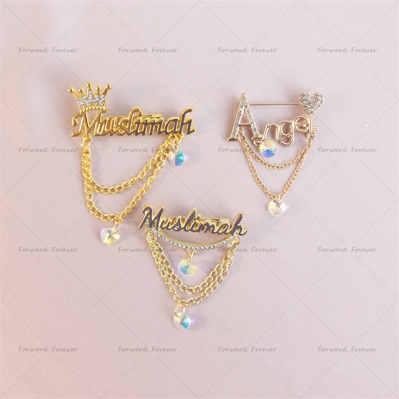 Hot Jual Mahkota Paduan Bros Kristal Liontin pin Aksesoris Wanita