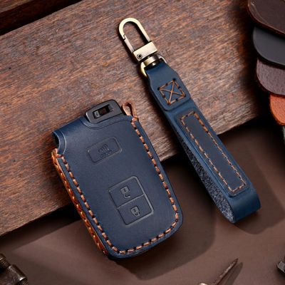 3button 4button Kulit Asli Key Fob Shell Cover Case Untuk Mobil Toyota Camry Corolla Avalon RAV4 land Cruiser chr auris