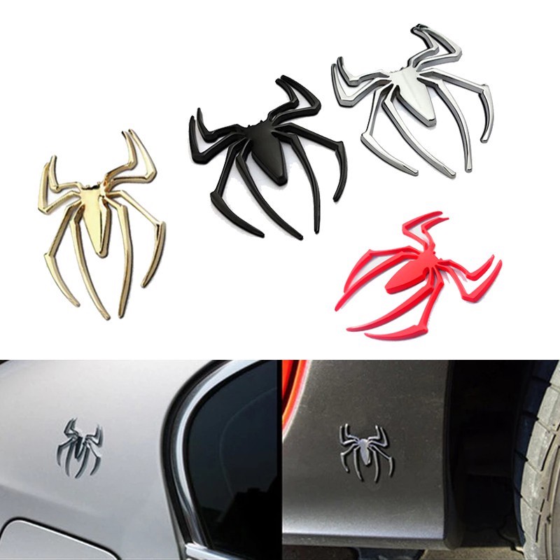 1x Badge Stiker Emblem Belakang Mobil Motor Metal Spider Spiderman Logo