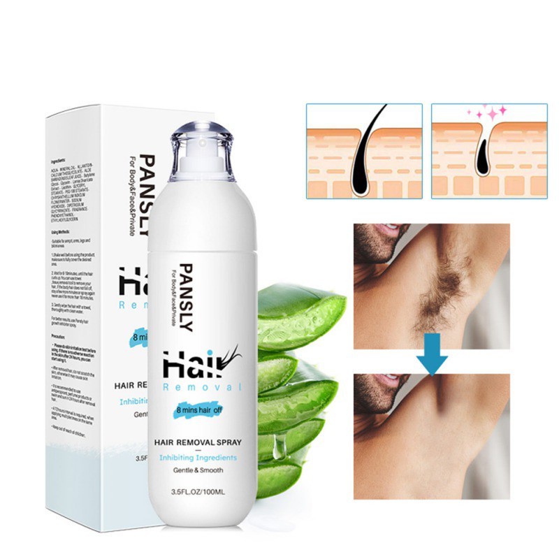 PANSLY Krim Penghilang Bulu Spray Perontok Bulu Kemaluan Untuk Ketiak Kemaluan Tangan dan Kaki - Hair Removal Spray Growth Inhibitor Cream