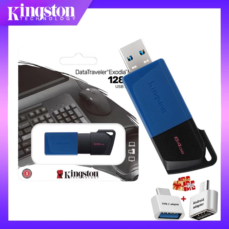 Kingston USB3.0 Flash Drive 8GB 16GB 32GB 64GB Kunci Mini USB Memory Stick 128GB 256GB Pen Driver