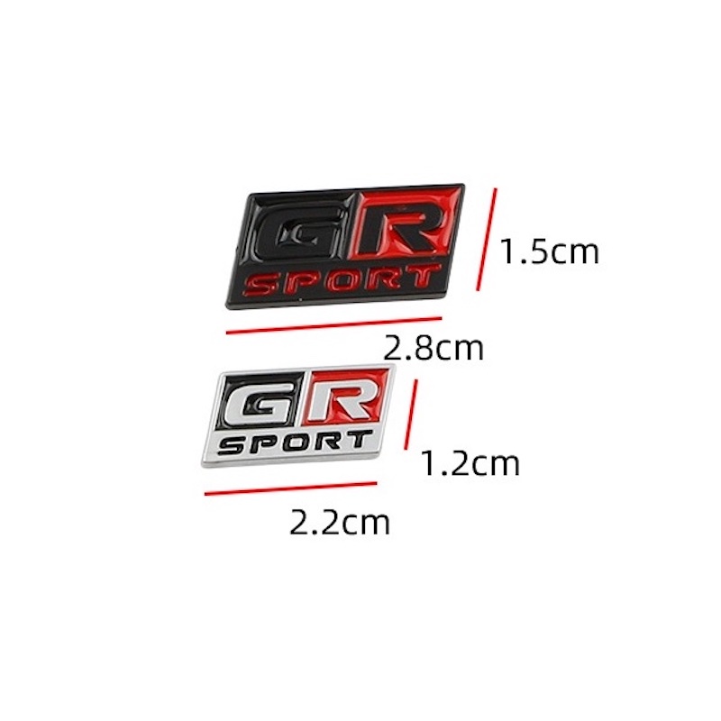 1x3d Metal GR Logo SPORT Steering Wheel Emblem Stiker Konsol Tengah Dekorasi GR Emblem SPORT Untuk Toyota