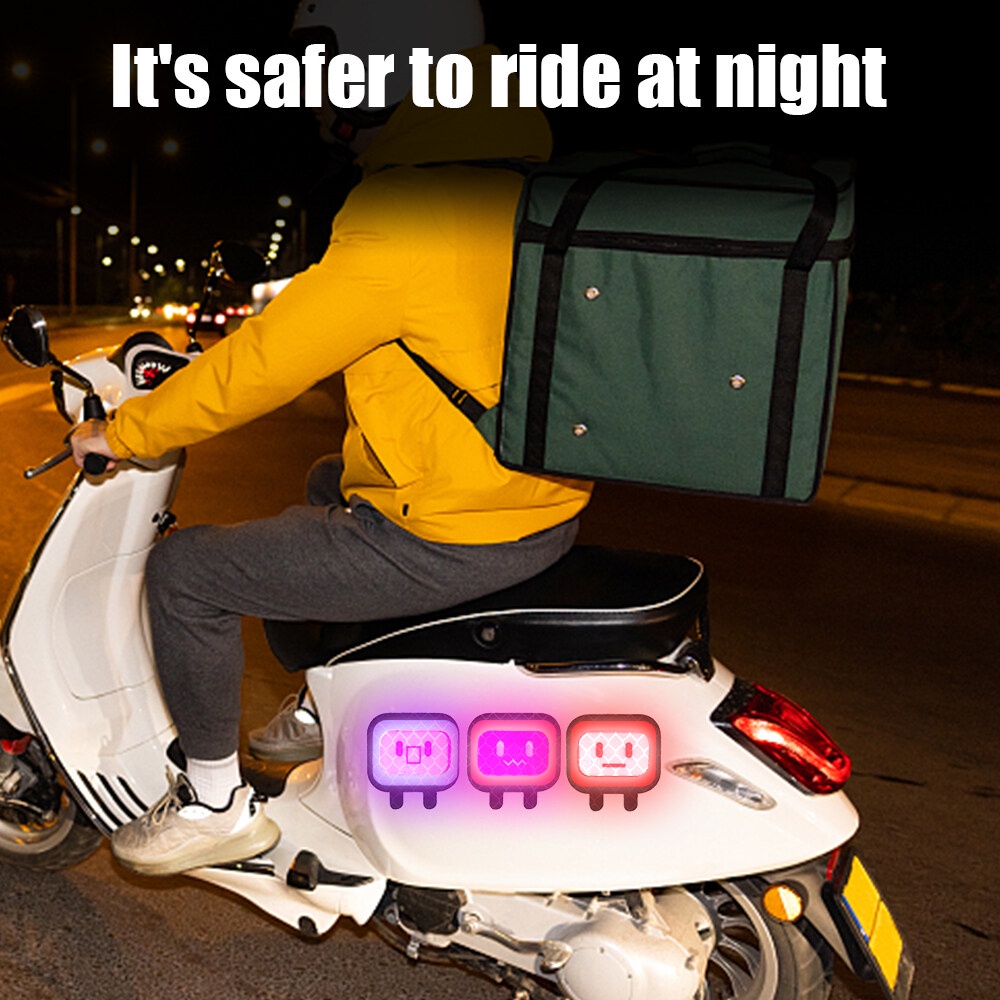 ✅ 10 Buah Stiker Reflektif Sepeda Motor Mobil Pita Peringatan Keselamatan Bentuk Pria Persegi Reflektif Tingkat Intensitas Stiker Mobil