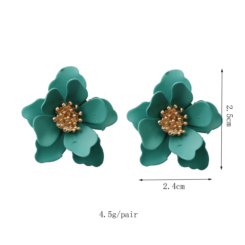 Anting Wanita Model Bunga Lacquer Flower Matte Import