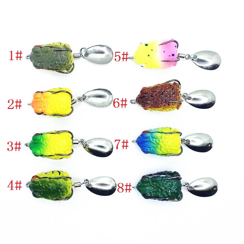 1pcs Soft Frog Fishing Lure Double Hooks 2.5cm 3g Topwater Bass Frog Spoon Spinner Umpan Mengambang Buatan Fishing Tackle