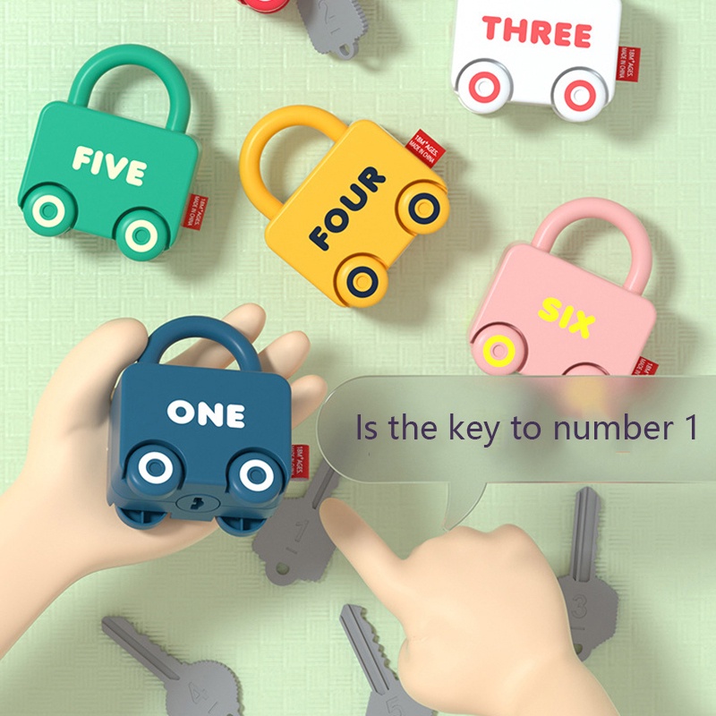 Kunci Belajar Bayi Dengan Kunci Permainan Mobil Mainan Edukasi Number Matching Lock Toys Sensory Toys for Kids