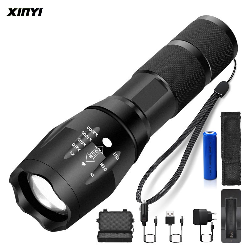 PAKET SENTER SWATT XM-L2 8000 Lumens Original Best Quality Senter Gunung LED Super Terang XM-L2 8000