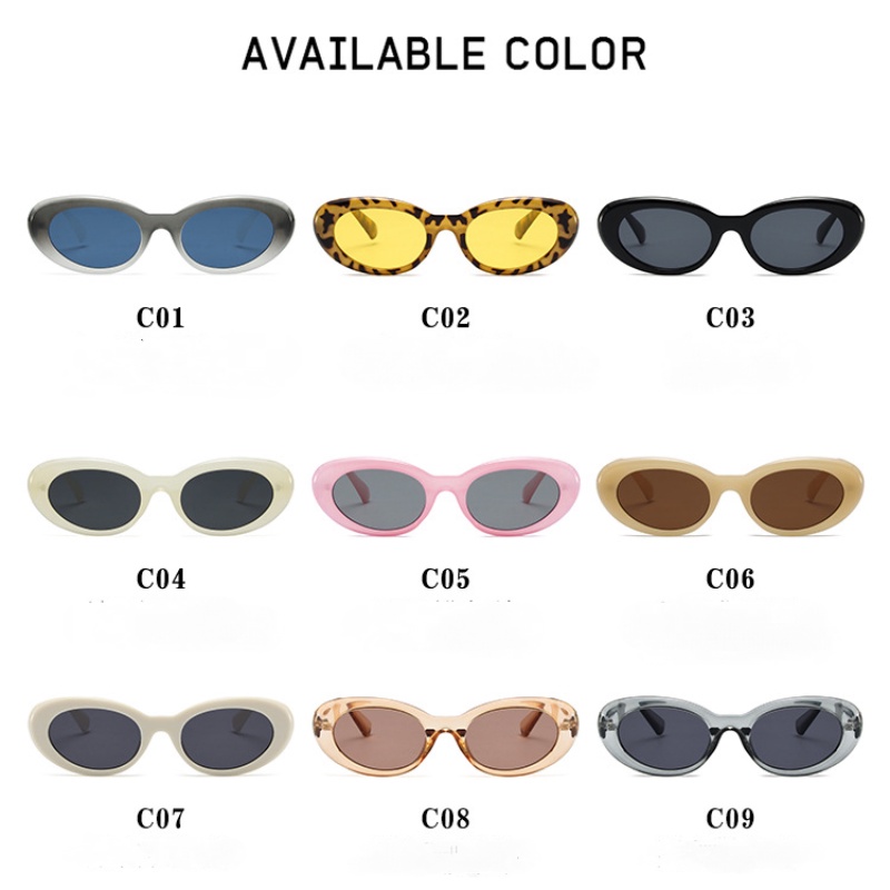 Kacamata Oval Korea Wanita Pria Jelly Warna Frame Kecil Shades