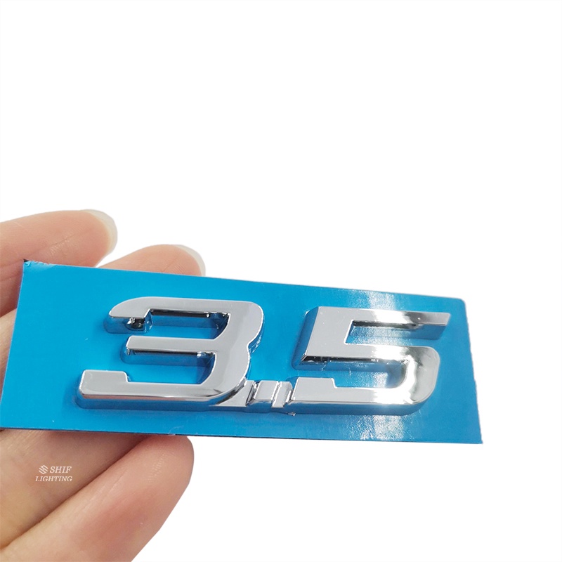 1x ABS Chrome Hitam 3.5 Huruf Mobil Auto Rear Emblem Badge Decal Stiker Pengganti Output 3.5