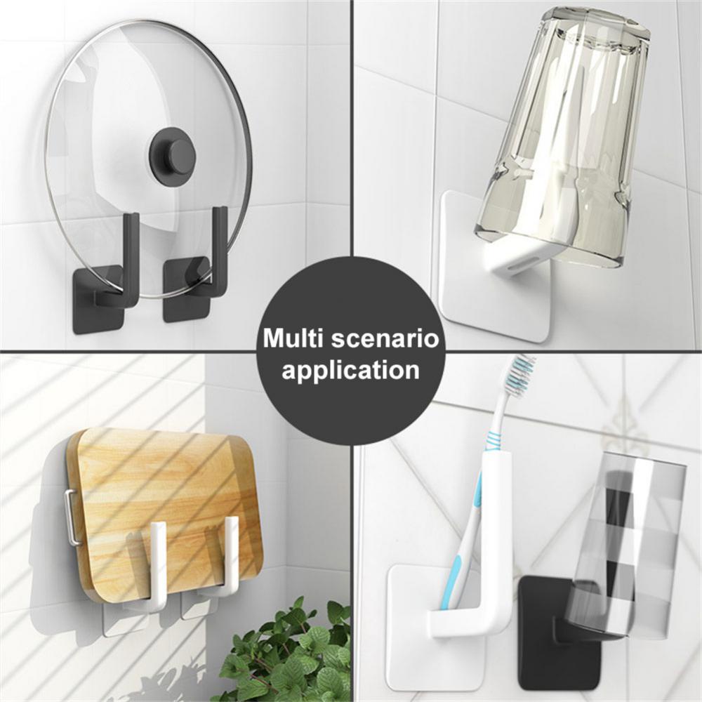 [Unggulan] L Shaped Hooks Hiasan Dinding Handuk Gantungan Tisu Dapur Kertas Roll Rak Kamar Mandi Organizer Seamless Self-Adhesive Wall Hooks Tutup Panci Talenan Cangkir Tempat Penyimpanan