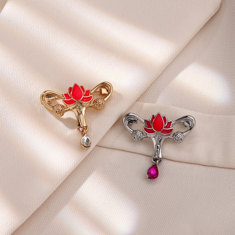 1pc Bros Bunga Teratai Berlian Imitasi High-end Serbaguna Pin Enamel Kerah Anti Silau