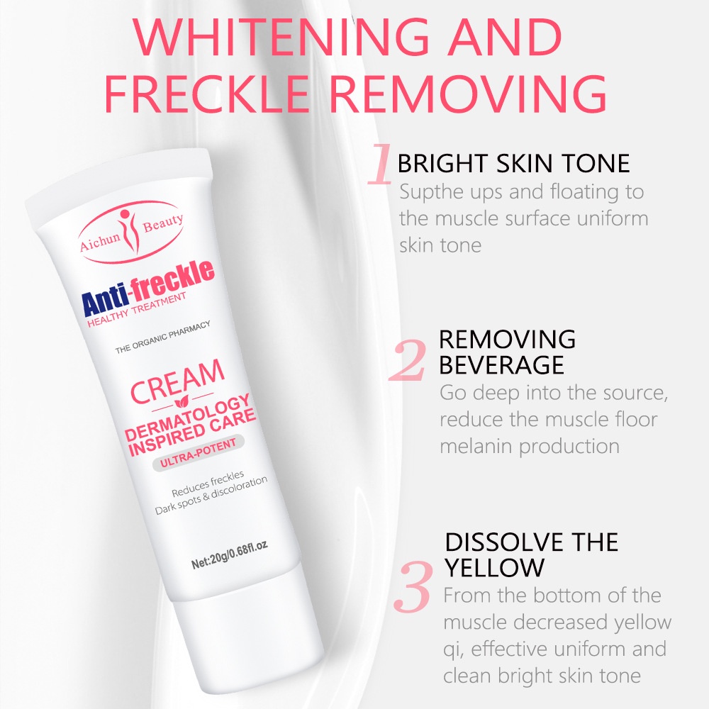 AICHUN Whitening Freckle Cream Remove Dark Spots Penghilang Flek/Jerawat/Bintik Noda Hitam Komedo-20Gr