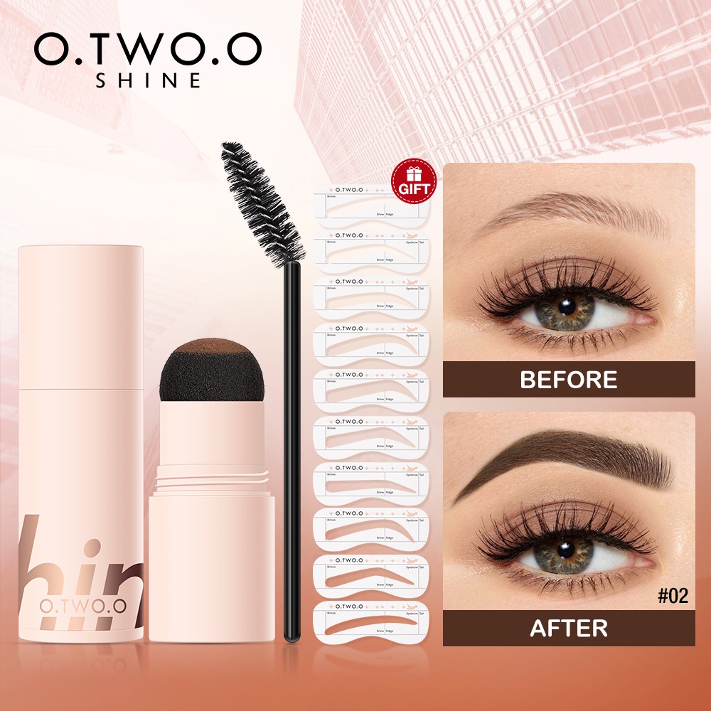 ★ BB ★ O.TWO.O Lasting Browfun Cushion Eyebrow Powder - Play Brow Color Cushion Brow Powder - Eyebrow Cushion Stamp Waterproof | O TWO O
