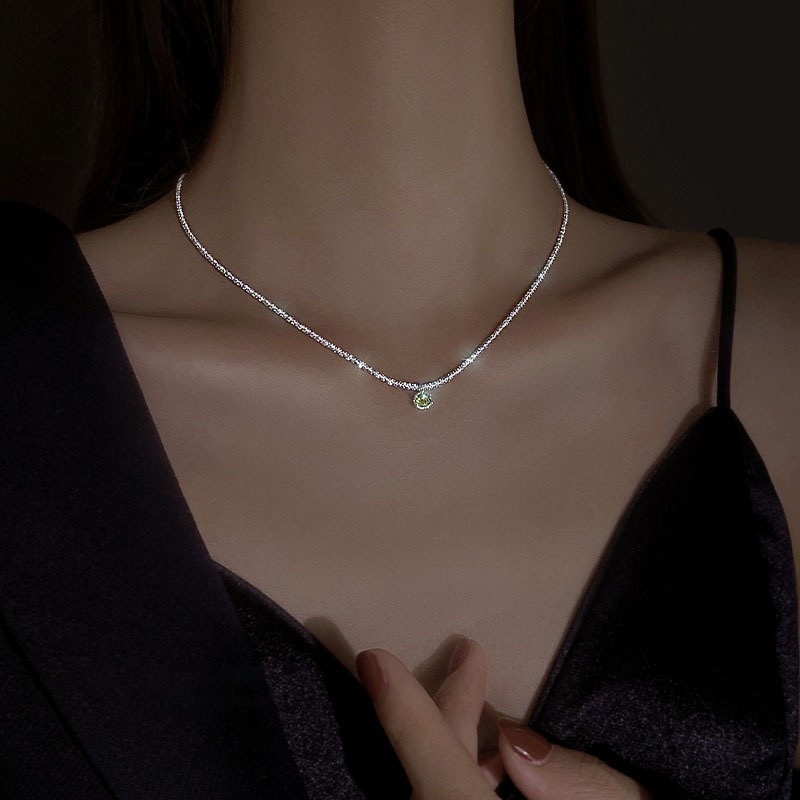 Ifyou Elegan Y2K Perak Kristal Kupu-Kupu Pasangan Gelang Fashion Hati Choker Kalung Untuk Wanita Perhiasan Aksesoris