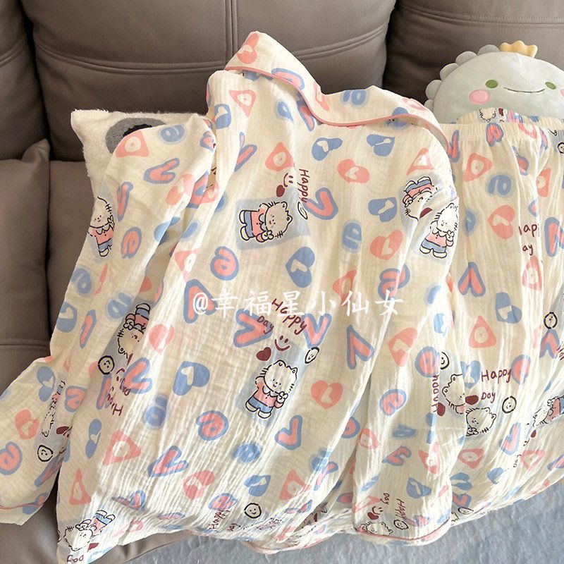 Piyama anak kucing kartun wanita 2023 set pakaian rumah lengan panjang manis baru