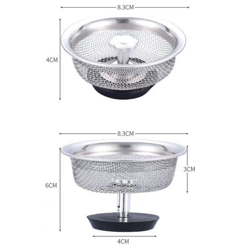 1pc Kelopak Dapur Air Wastafel Filter Mesh Saringan Stainless Steel Lantai Kamar Mandi Penutup Saluran Air Shower Hair Catcher Stopper