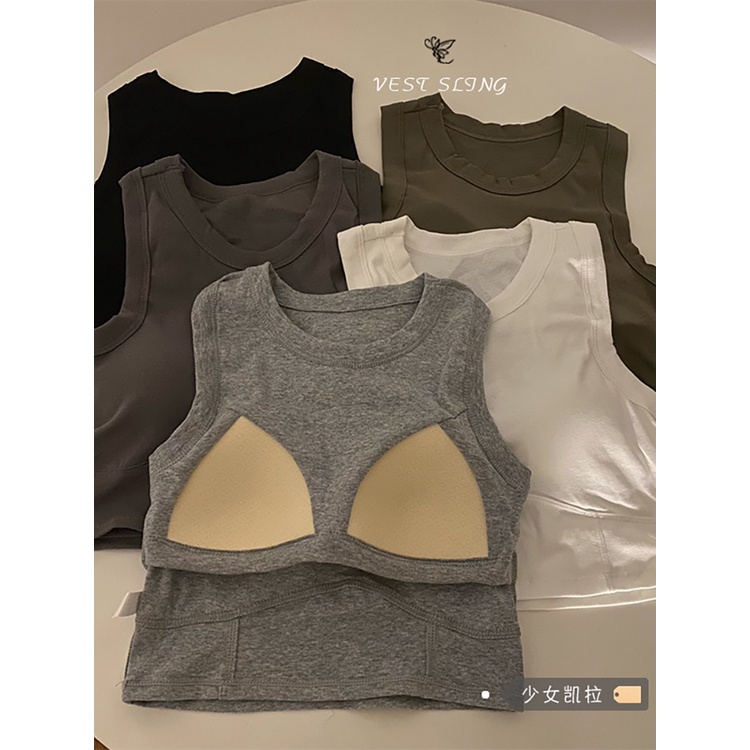 Red Rompi berbentuk I Eropa dan Amerika dengan bantalan dada suspender wanita musim panas gaya Amerika atasan olahraga hitam pendek dengan pakaian dalam dan pakaian luar