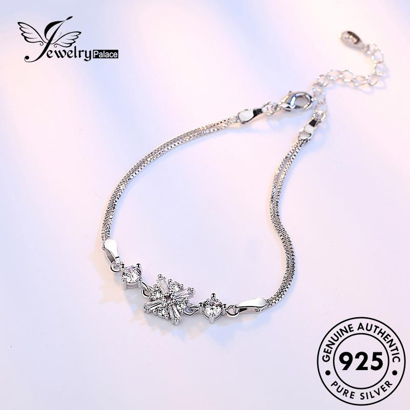 Jewelrypalace Gelang Perak925 Wanita Asli Moissanite Kepribadian Persegi Berlian B91