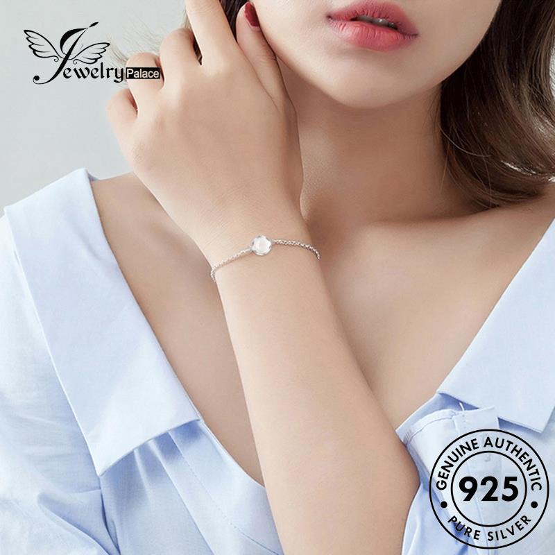 Jewelrypalace Kepribadian Wanita Perak Giok Bulat925Asli Gelang B94