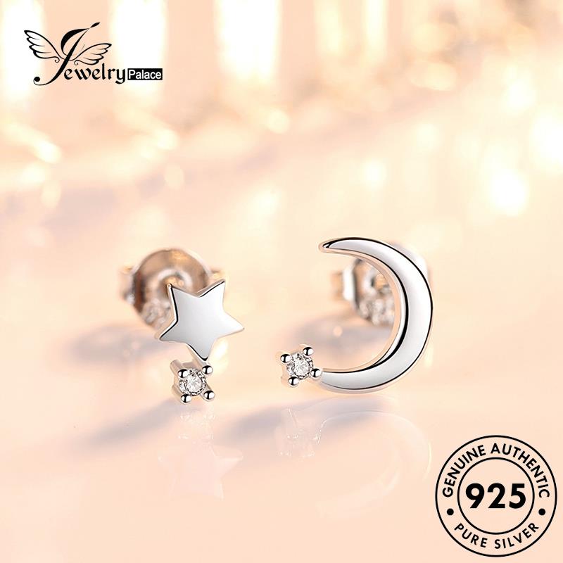 Jewelrypalace Asli925 Xingyue Anting Perak Stud Temperamen Wanita E46