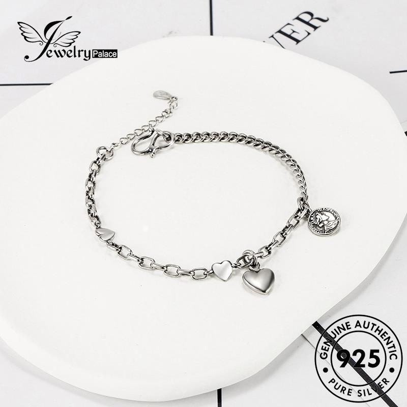 Jewelrypalace Gelang Perak Hati Asli Retro925 Wanita B216