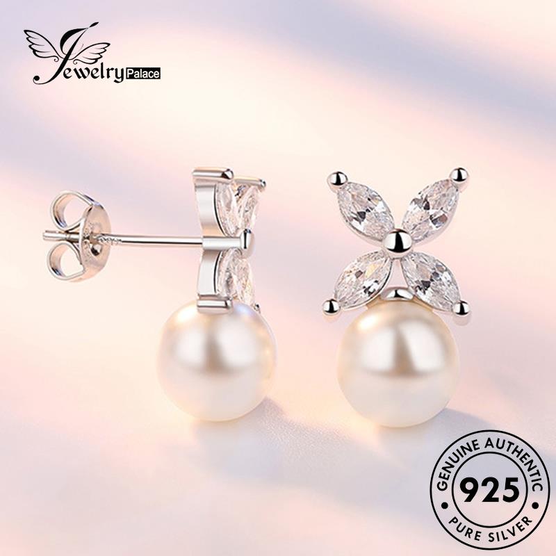 Jewelrypalace 925mutiara Perak Asli Rumbai Temperamen Stud Wanita Anting E107