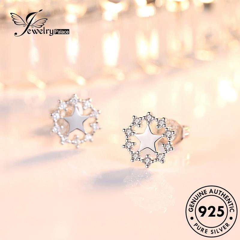 Jewelrypalace Berlian925 Anting Tusuk Fashion Moissanite Bintang Perak Asli Wanita E183