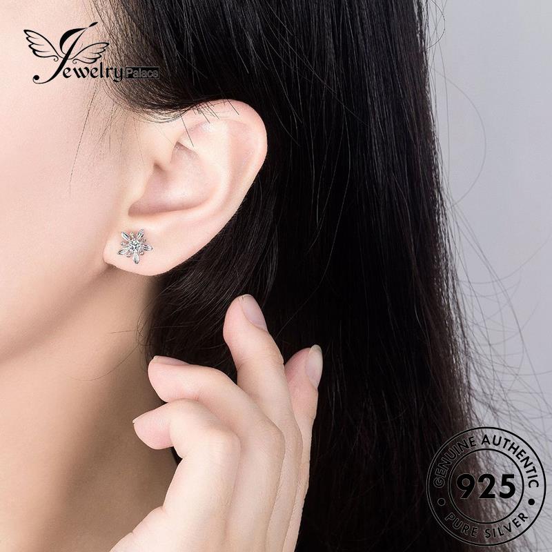 Jewelrypalace Stud Asli Kecubung925 Bunga Perak Anting Fashion Wanita E124