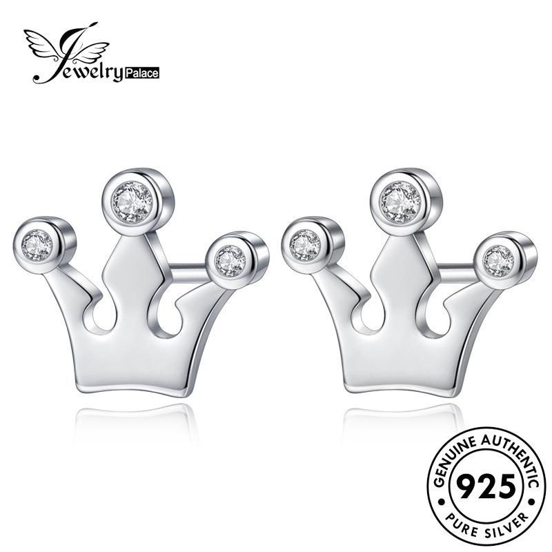 Jewelrypalace Mahkota Wanita Anting Berlian Perak925Asli Moissanite Stud Temperamen E216