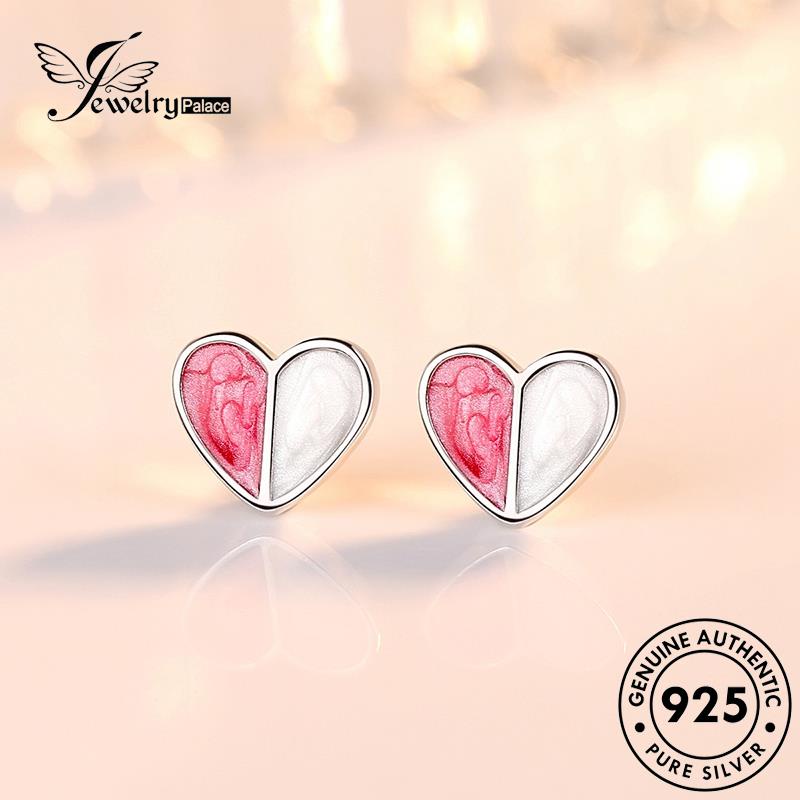 Jewelrypalace Stud Wanita Hati925 Bentuk Perak Temperamen Anting Asli E221