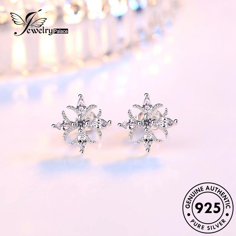 Jewelrypalace Perak Berlian Stud Wanita925 Moissanite Kepribadian Anting Lotus Asli E253