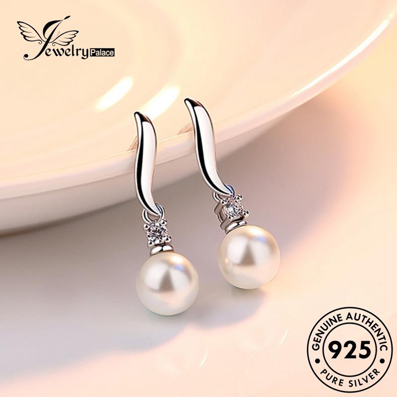 Jewelrypalace Hook Mutiara Wanita Asli925 Anting Perak Lembut E476