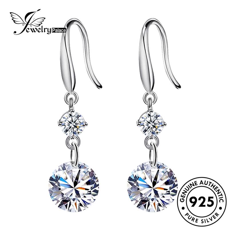 Jewelrypalace Anting Perak Asli Manis Wanita925 Moissanite Berlian Kait E481