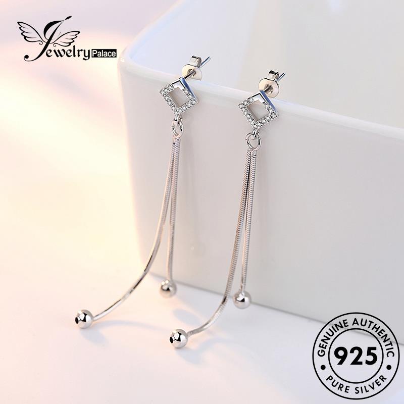 Jewelrypalace Anting Perak Berlian Moissanite925 Belah Ketupat Simple Wanita Asli Stud E528