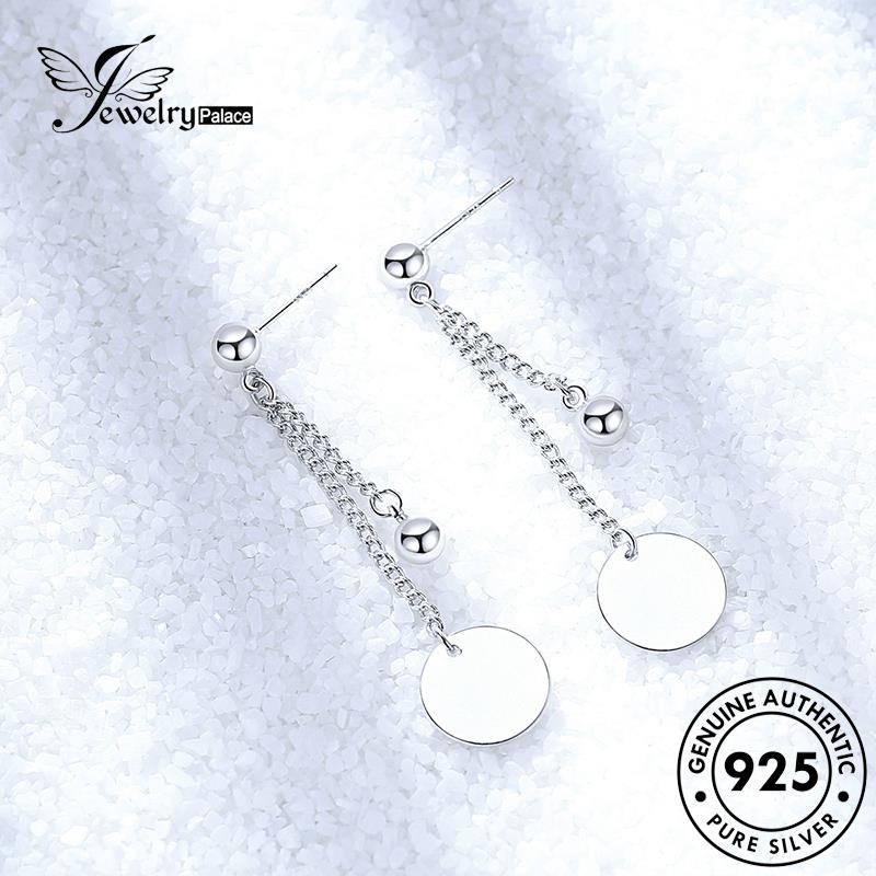 Jewelrypalace Perak925 Asli Temperamen Anting Rumbai Bulat Kue Stud Wanita E549