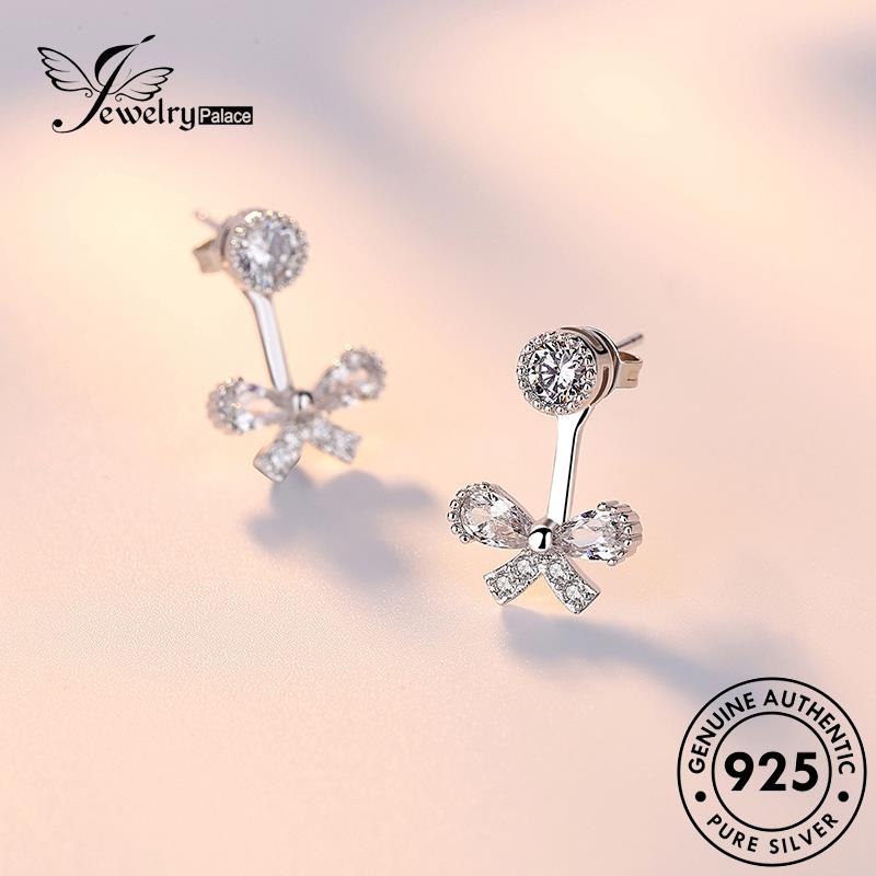 Jewelrypalace Anting925 Kupu Kupu Wanita Berlian Asli Stud Manis Perak Moissanite E598