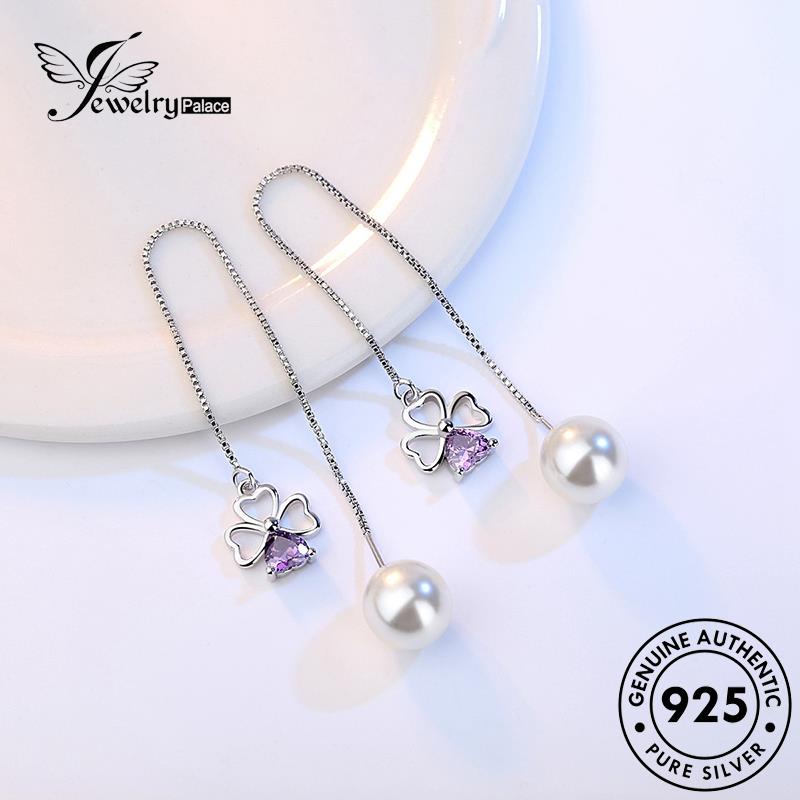 Jewelrypalace925 Asli Wanita Perak Anting Tetes Hati Beruntung E669